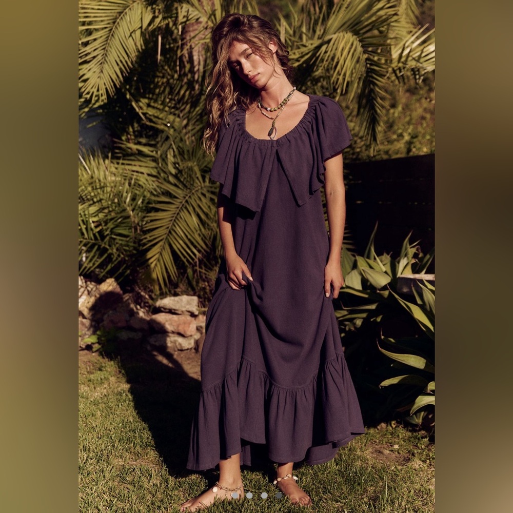 Free People Lynne Midi in Elderberry size Medium NWT